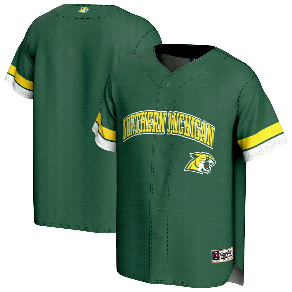 Youth GameDay Greats Green Northern Michigan Wildcats Spirit Baseball Jersey