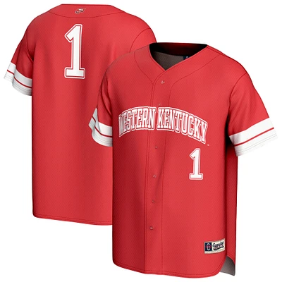 Unisex GameDay Greats #1 Red Western Kentucky Hilltoppers Lightweight Collegiate Baseball Fashion Jersey