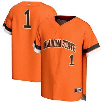Unisex GameDay Greats #1 Orange Oklahoma State Cowboys Lightweight Collegiate Baseball Fashion Jersey