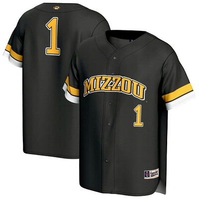 Unisex GameDay Greats #1 Black Missouri Tigers Lightweight Collegiate Baseball Fashion Jersey