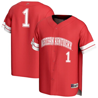 Youth GameDay Greats #1 Red Western Kentucky Hilltoppers Lightweight Collegiate Baseball Fashion Jersey