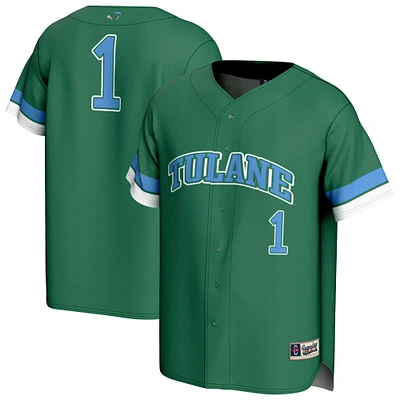 Youth GameDay Greats #1 Green Tulane Wave Lightweight Collegiate Baseball Fashion Jersey