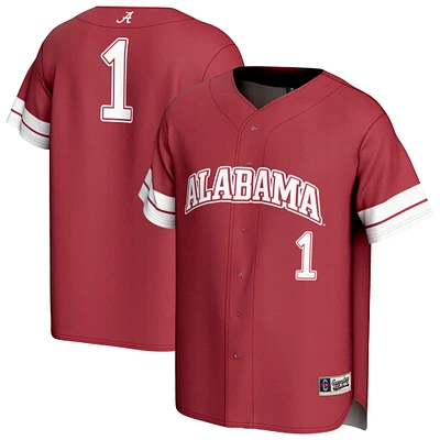 Youth GameDay Greats #1 Crimson Alabama Tide Lightweight Collegiate Baseball Fashion Jersey