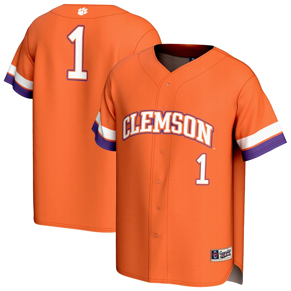 Youth GameDay Greats #1 Orange Clemson Tigers Lightweight Collegiate Baseball Fashion Jersey