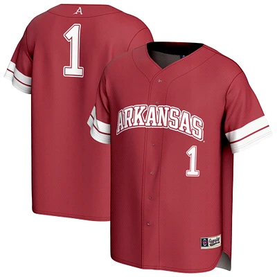 Youth GameDay Greats #1 Cardinal Arkansas Razorbacks Lightweight Collegiate Baseball Fashion Jersey