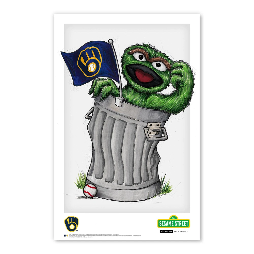 Oscar the Grouch Milwaukee Brewers 11" x 17" Poster Print
