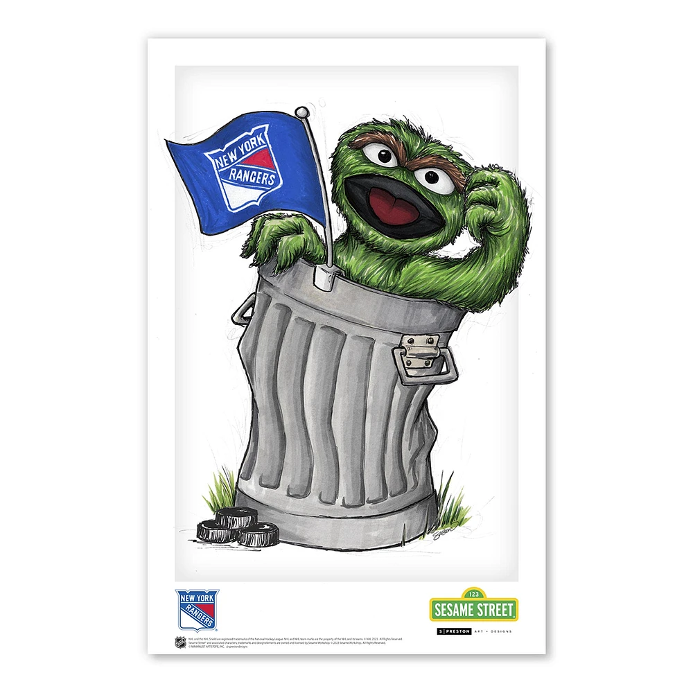 Oscar the Grouch New York Rangers 11" x 17" Poster Print