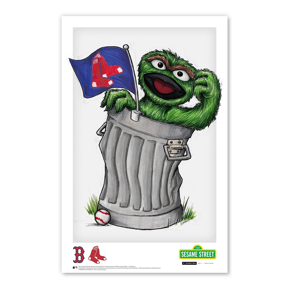 Oscar the Grouch Boston Red Sox 11" x 17" Poster Print