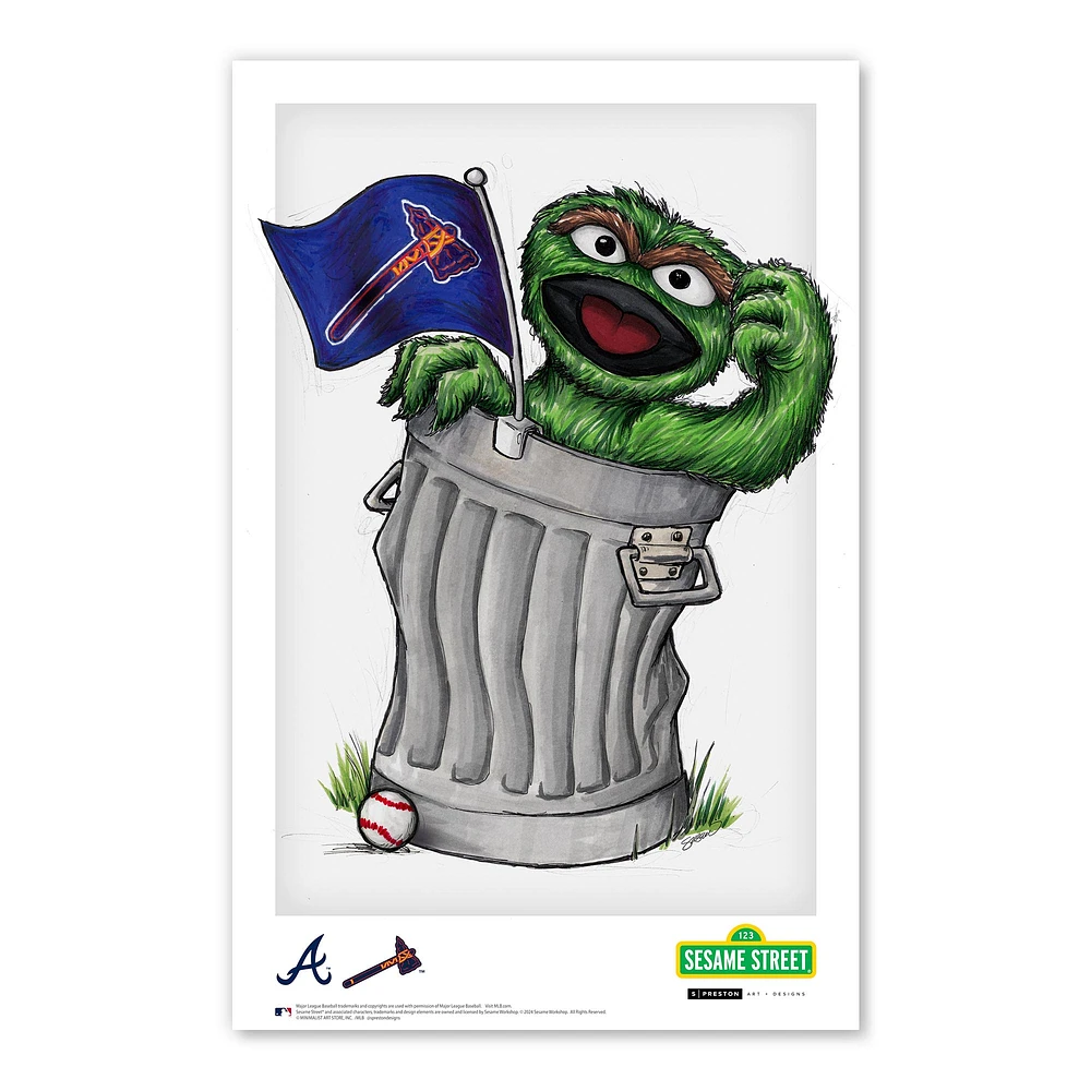Oscar the Grouch Atlanta Braves 11" x 17" Poster Print