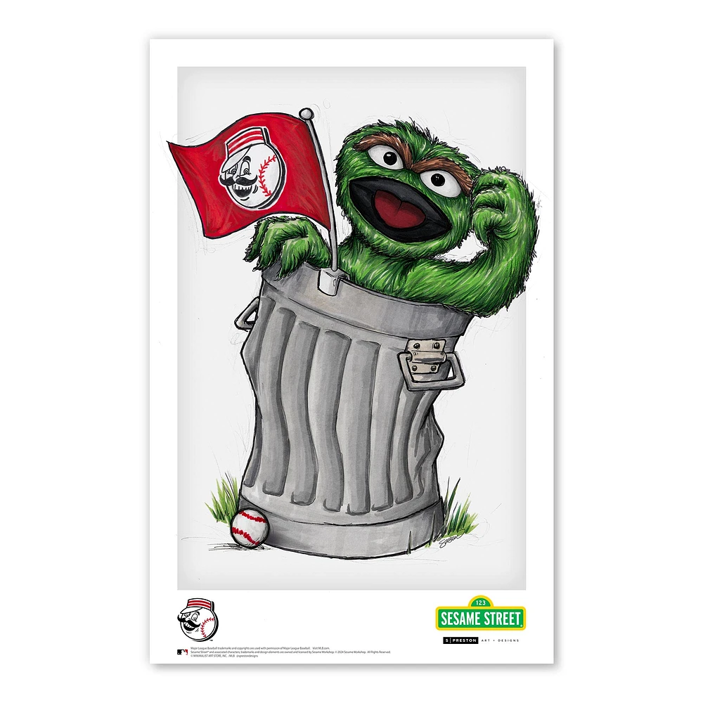 Oscar the Grouch Cincinnati Reds 11" x 17" Poster Print