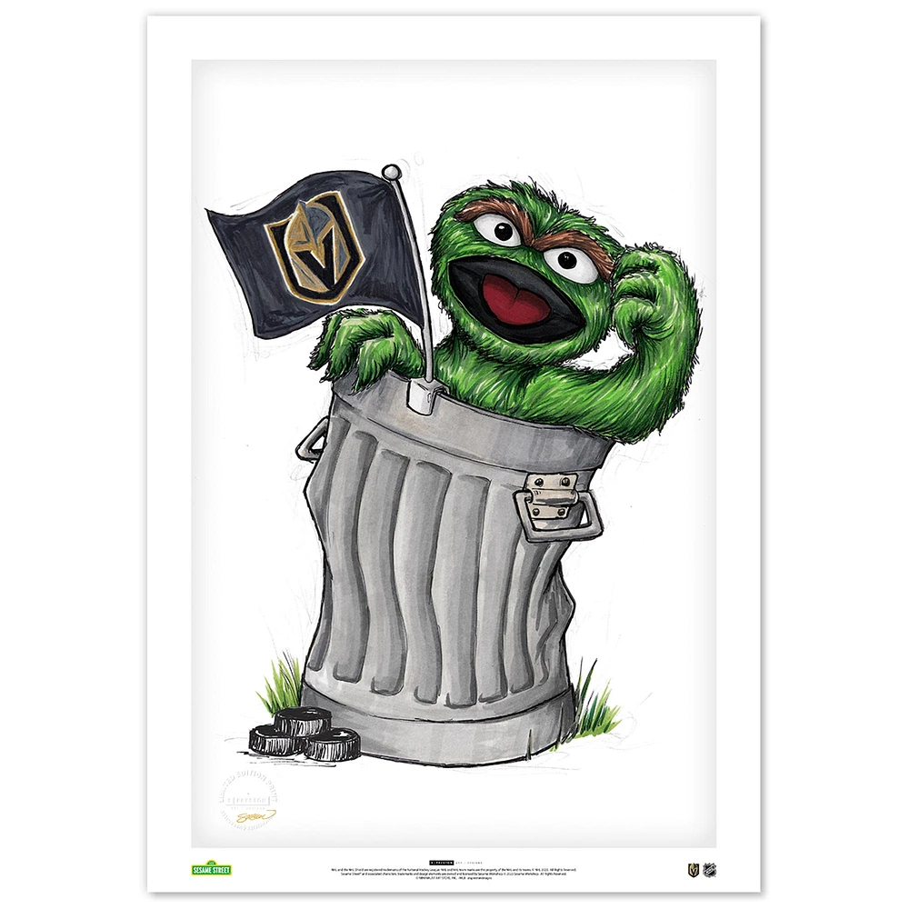 Oscar the Grouch Vegas Golden Knights 14" x 20" Sesame Street Limited Edition Fine Art Print