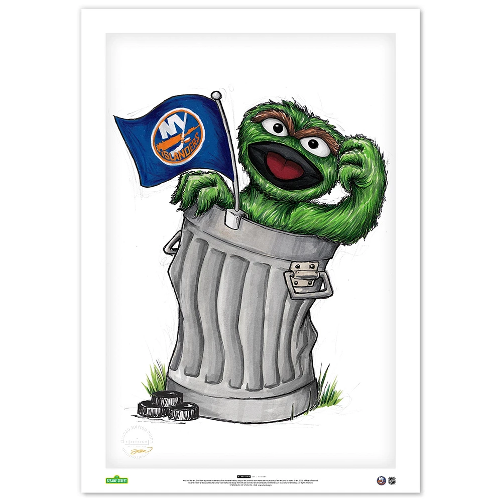 Oscar the Grouch New York Islanders 24" x 36" Sesame Street Limited Edition Fine Art Print