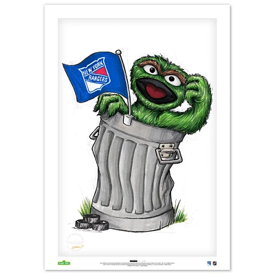 Oscar the Grouch New York Rangers 24" x 36" Sesame Street Limited Edition Fine Art Print