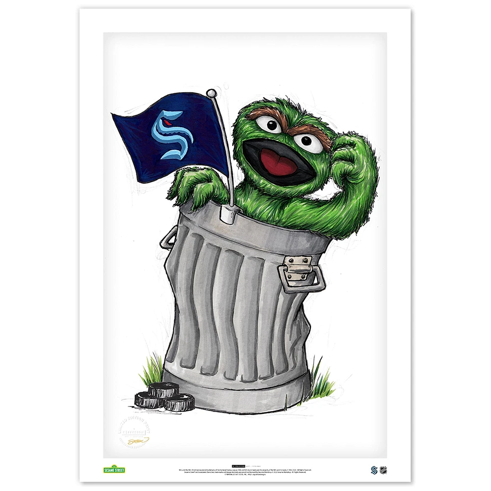 Oscar the Grouch Seattle Kraken 24" x 36" Sesame Street Limited Edition Fine Art Print