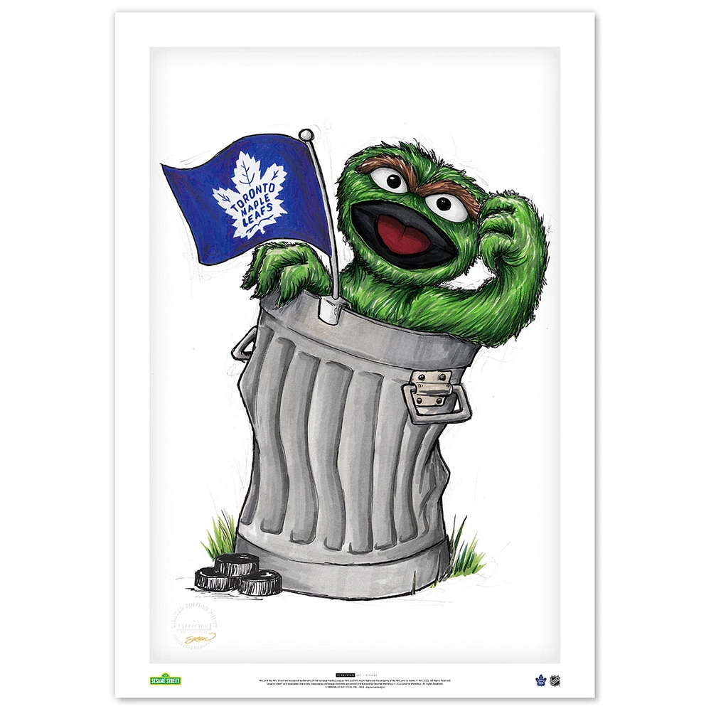 Oscar the Grouch Toronto Maple Leafs 24" x 36" Sesame Street Limited Edition Fine Art Print