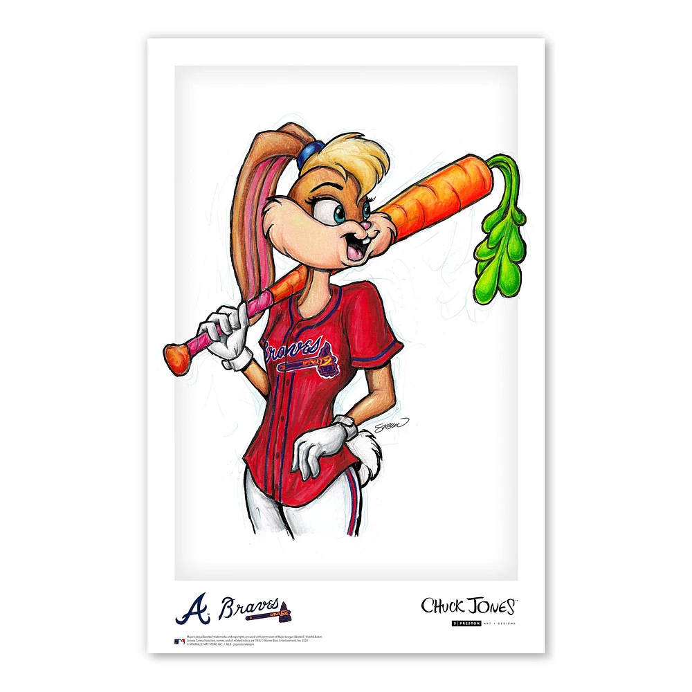 Lola Bunny Atlanta Braves 11x17 Looney Tunes Poster Print