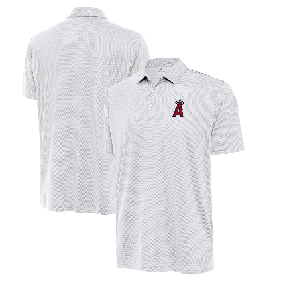 Men's Antigua White Los Angeles Angels Eclipse Polo