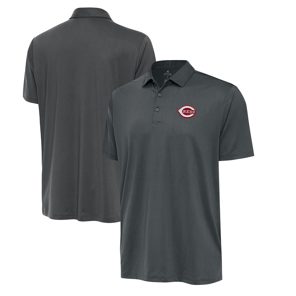 Men's Antigua Pewter Cincinnati Reds Eclipse Polo