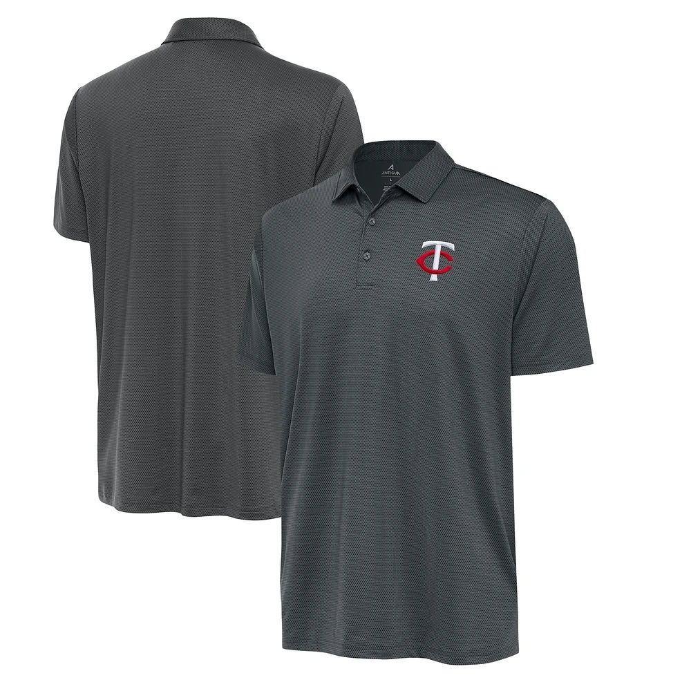 Men's Antigua Pewter Minnesota Twins Eclipse Polo