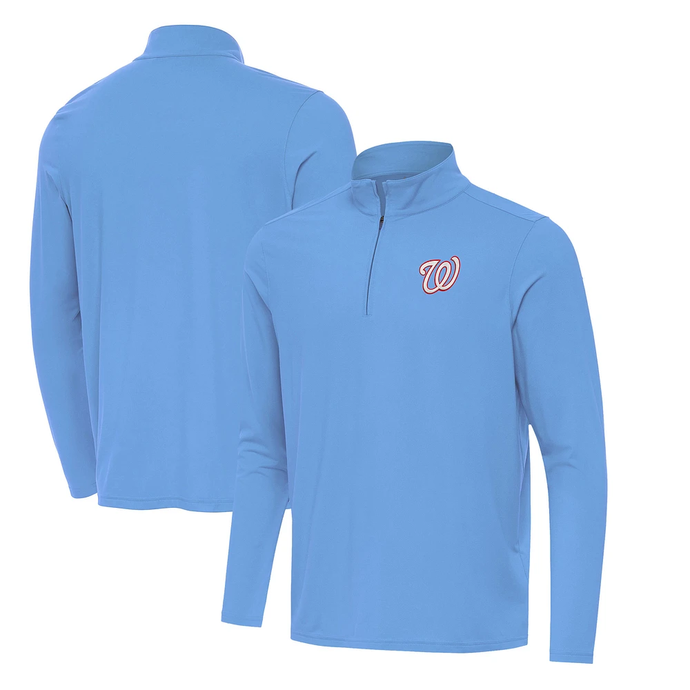 Men's Antigua Powder Blue Washington Nationals Intent Quarter-Zip Top