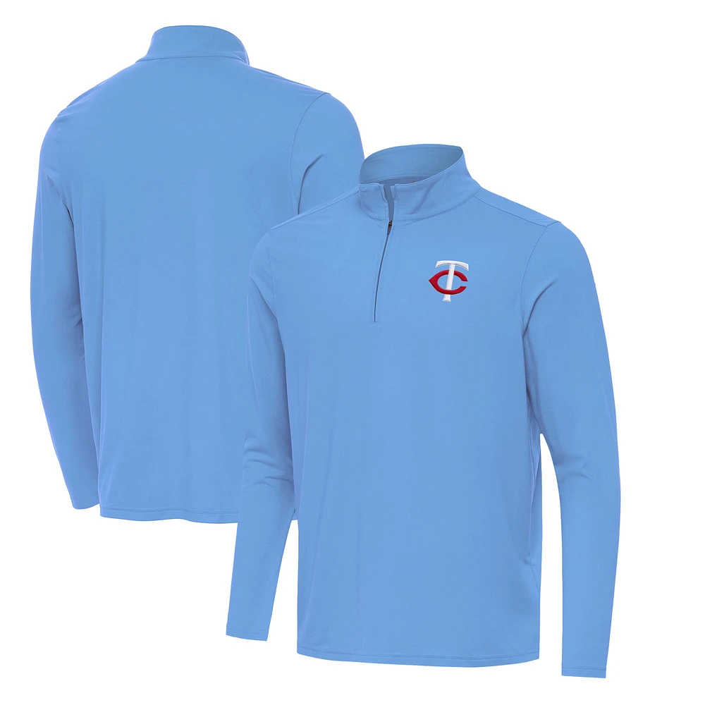 Men's Antigua Powder Blue Minnesota Twins Intent Quarter-Zip Top
