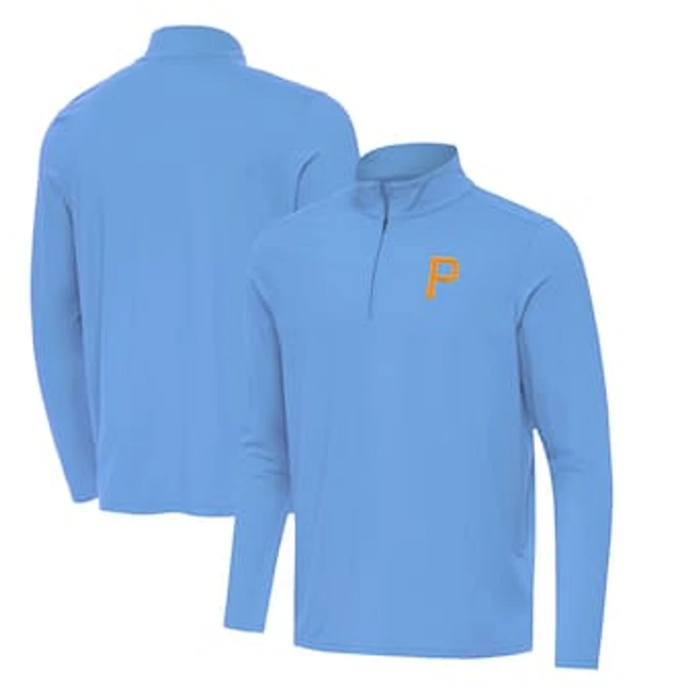 Men's Antigua Powder Blue Pittsburgh Pirates Intent Quarter-Zip Top