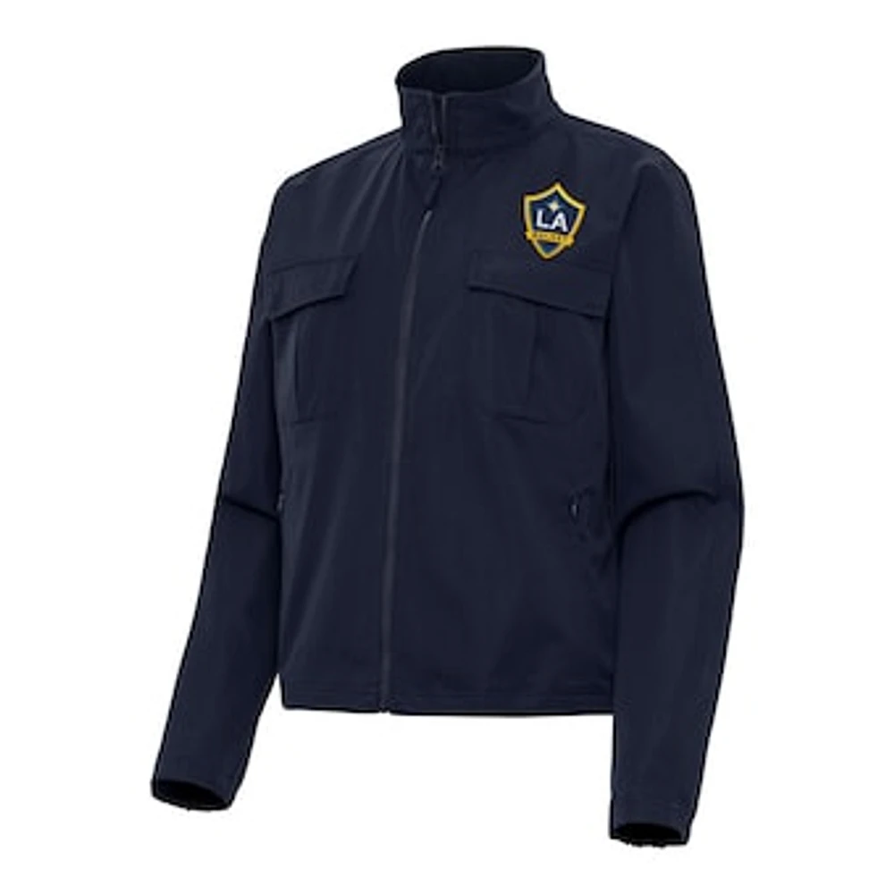 Women's Antigua Navy LA Galaxy Even Par Full-Zip Jacket