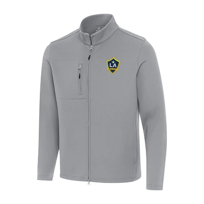 Men's Antigua Gray LA Galaxy Objection Full-Zip Jacket