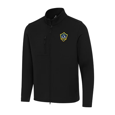 Men's Antigua Black LA Galaxy Objection Full-Zip Jacket
