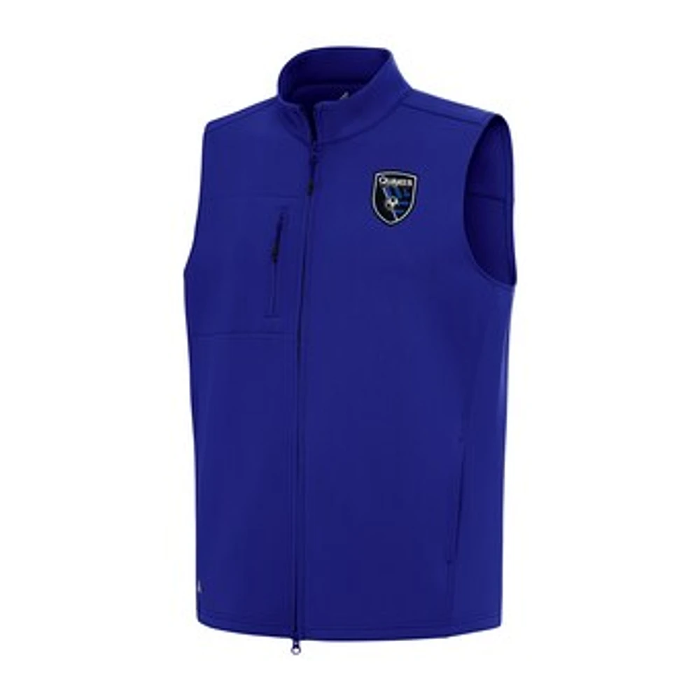 Men's Antigua Royal San Jose Earthquakes Demand Full-Zip Vest
