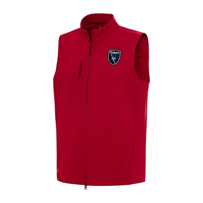 Men's Antigua Red San Jose Earthquakes Demand Full-Zip Vest