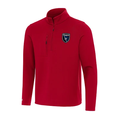 Men's Antigua Red San Jose Earthquakes Insider Quarter-Zip Top