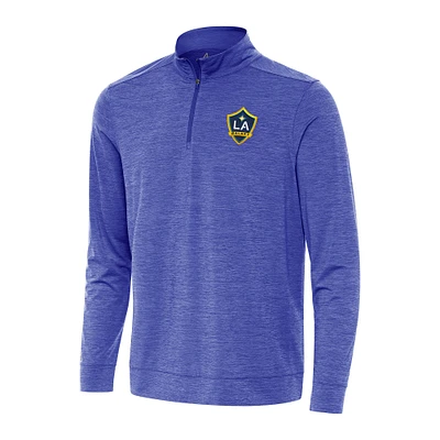 Men's Antigua Heather Royal LA Galaxy Bright Quarter-Zip Top