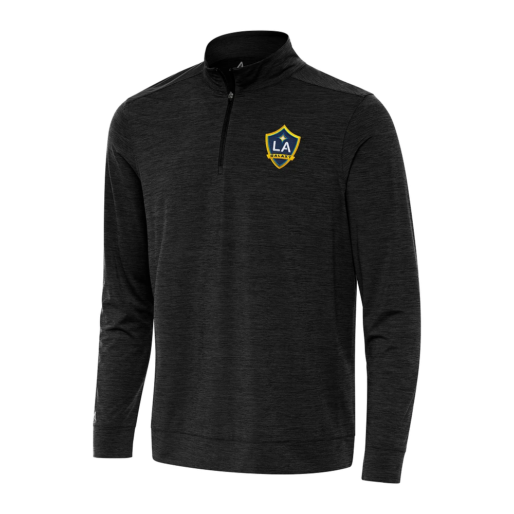Men's Antigua Heather LA Galaxy Bright Quarter-Zip Top