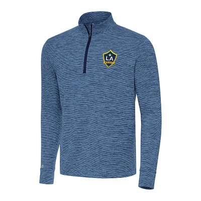 Men's Antigua Heather Navy LA Galaxy Cause Quarter-Zip Top