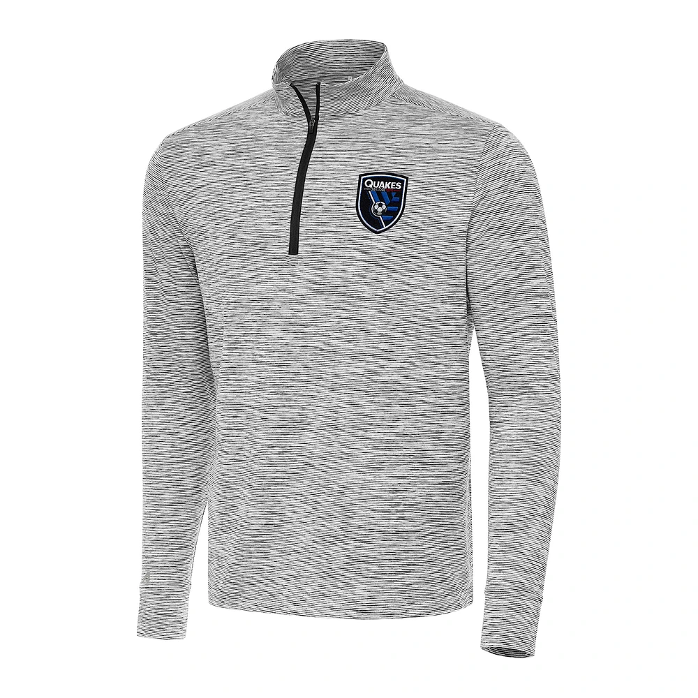 Men's Antigua Black San Jose Earthquakes Cause Quarter-Zip Top