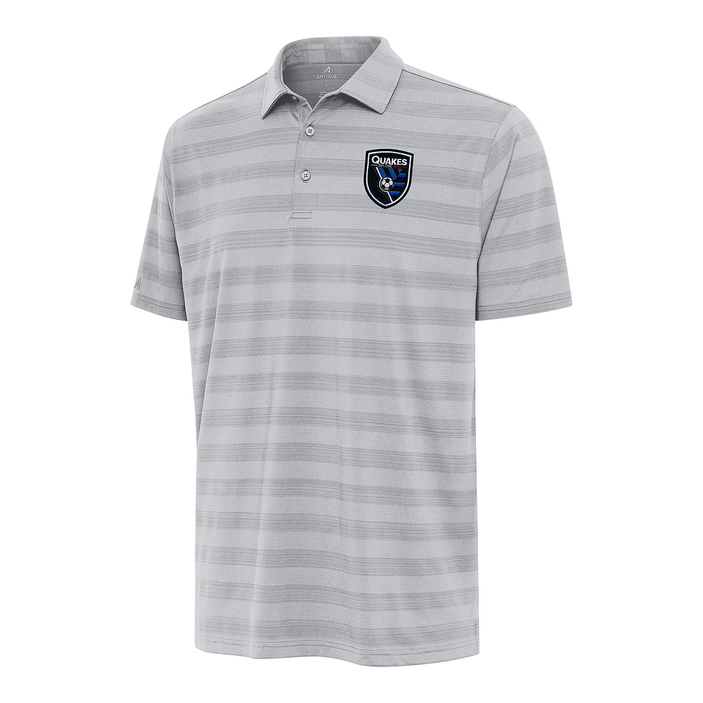 Men's Antigua Gray San Jose Earthquakes Tunnel Polo
