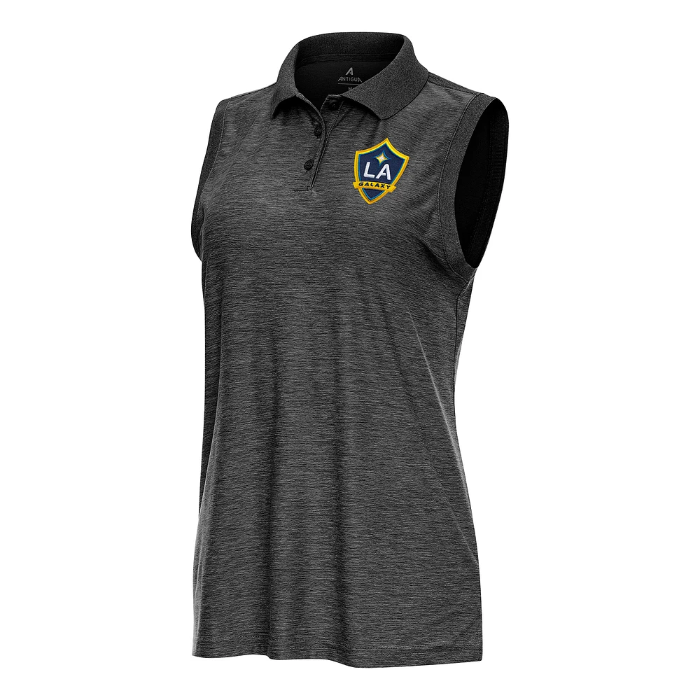 Women's Antigua Heather LA Galaxy Recap Sleeveless Polo