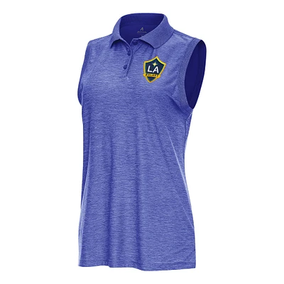 Women's Antigua Heather Royal LA Galaxy Recap Sleeveless Polo