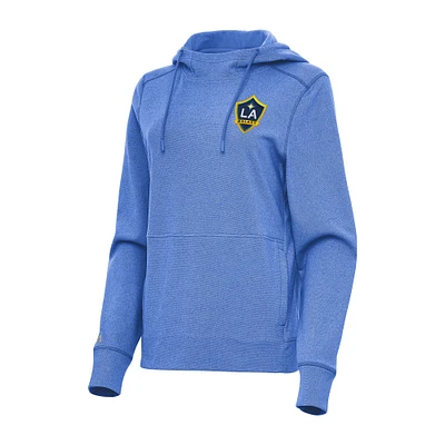 Women's Antigua Heather Royal LA Galaxy Justice Pullover Hoodie
