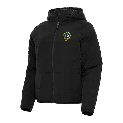 Women's Antigua Black LA Galaxy Universe Full-Zip Hoodie Jacket
