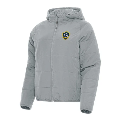Women's Antigua Gray LA Galaxy Universe Full-Zip Hoodie Jacket