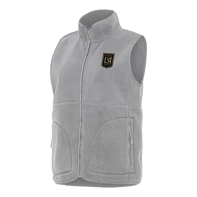 Women's Antigua Gray LAFC Nostalgic Full-Zip Vest