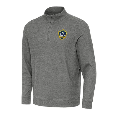 Men's Antigua Charcoal LA Galaxy Subtle Quarter-Zip Jacket