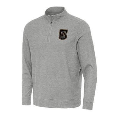 Men's Antigua Heather Gray LAFC Subtle Quarter-Zip Jacket
