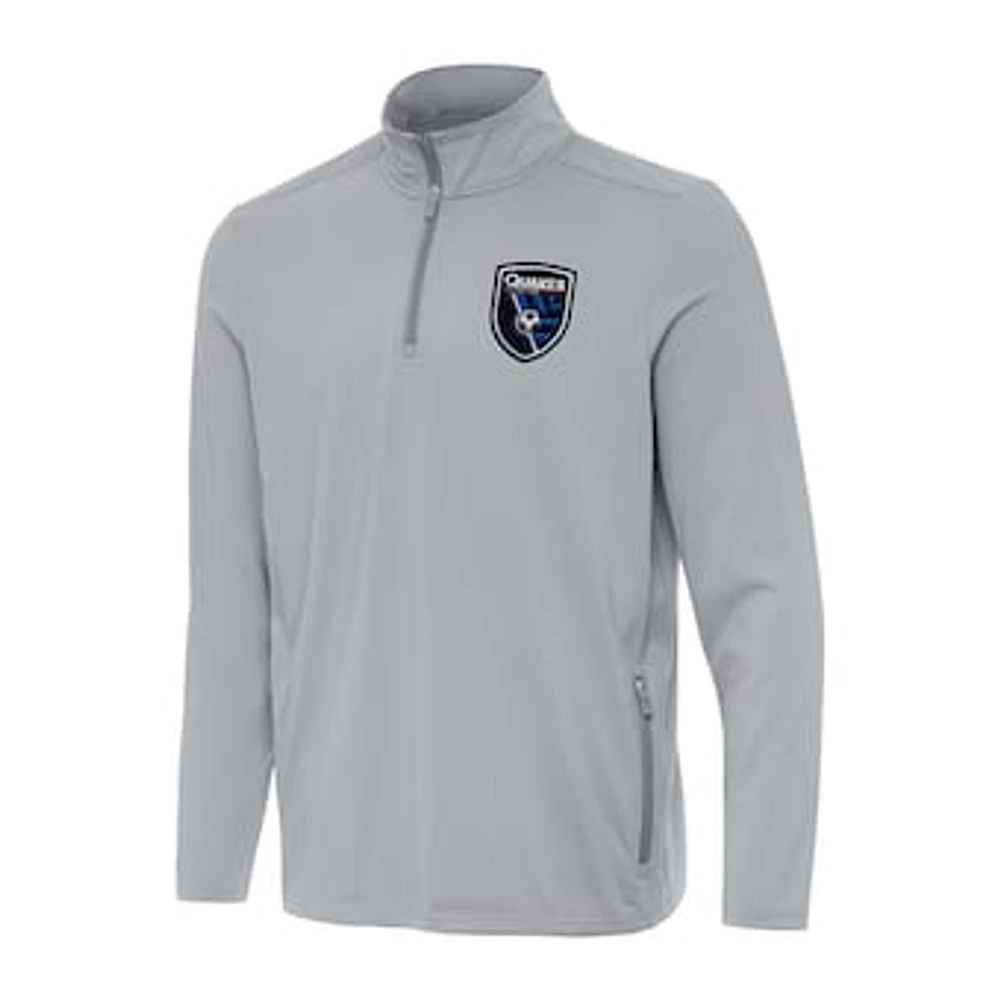 Men's Antigua San Jose Earthquakes Perilous Quarter-Zip Pullover Top