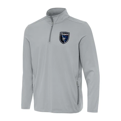 Men's Antigua San Jose Earthquakes Perilous Quarter-Zip Pullover Top
