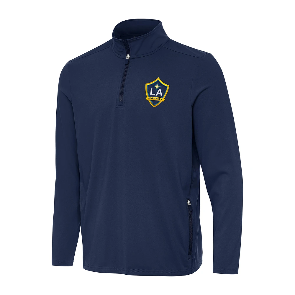 Men's Antigua Navy LA Galaxy Perilous Quarter-Zip Pullover Top
