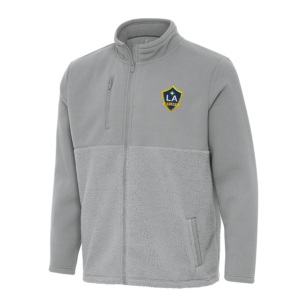 Men's Antigua Gray LA Galaxy Daily Fused Full-Zip Jacket