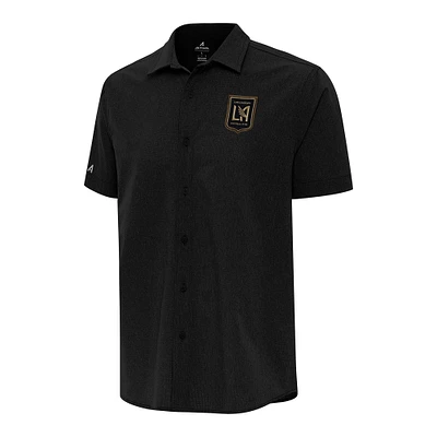 Men's Antigua Black LAFC Activate Button-Up Shirt